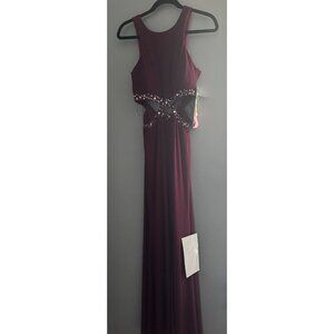 Women’s Wine Red Maxi Formal Party Dress Sz 5 NWT Evening Gown Sleeveless Chic